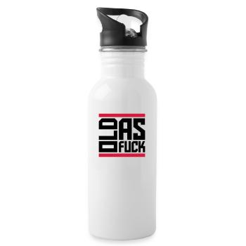 old AF Text Logo - Trinkflasche mit integriertem Trinkhalm - Weiß - Rechts