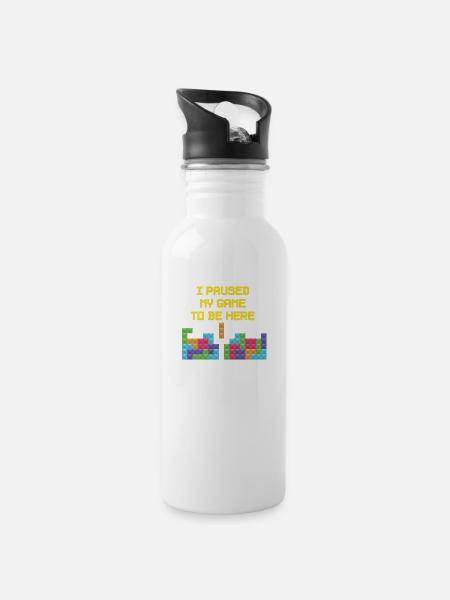 J'ai interrompu mon jeu pour être ici T-shirt esse - Gourde avec paille intégrée - blanc