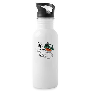 Carrots Vegetable Sack Easter - Water bottle with straw - white - Right