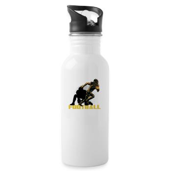 american football tackle quarterback footballer - Water bottle with straw - white - Right