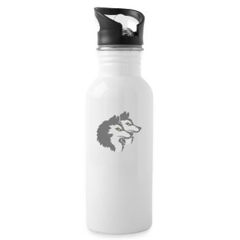 Team Logo Wolf Pack - Water bottle with straw - white - Right