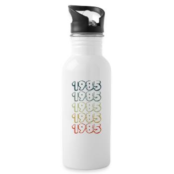 Birthday in 1985 - Water bottle with straw - white - Right