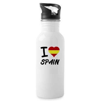 I Love Spain - Water bottle with straw - white - Right