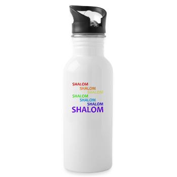 SHALOM PAIX - 7 COULEURS - Marche - Gourde avec paille intégrée - blanc - Droite