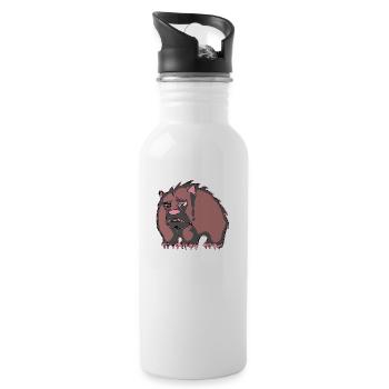 Bebok l'ours triste - Gourde avec paille intégrée - blanc - Droite