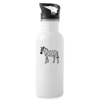 The zebra - Water bottle with straw - white - Right