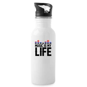 Music is my Life - Water bottle with straw - white - Right