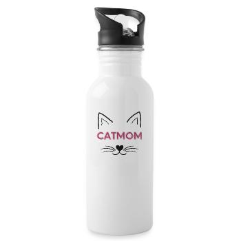 CAT-mom - Trinkflasche mit integriertem Trinkhalm - Weiß - Rechts