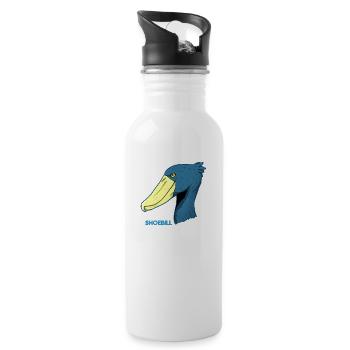 Shoebill Bird Ornithologist Forest I Gift - Water bottle with straw - white - Right
