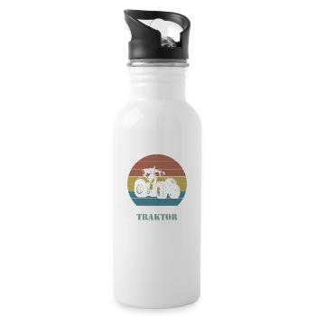 Landwirt Bauer Farmer - Trinkflasche mit integriertem Trinkhalm - Weiß - Rechts
