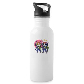 Cat - Water bottle with straw - white - Right