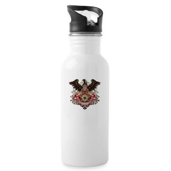 German Eagle - Water bottle with straw - white - Right