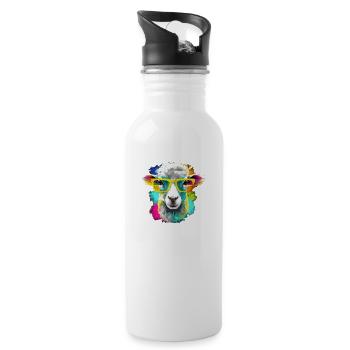 Bool das Schaf - Trinkflasche mit integriertem Trinkhalm - Weiß - Rechts