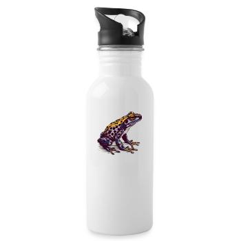 Der giftige Pfeilgiftfrosch lebt in den Tropen - Trinkflasche mit integriertem Trinkhalm - Weiß - Rechts