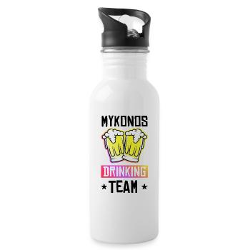 L’équipe de boissons de Mykonos - Gourde avec paille intégrée - blanc - Droite