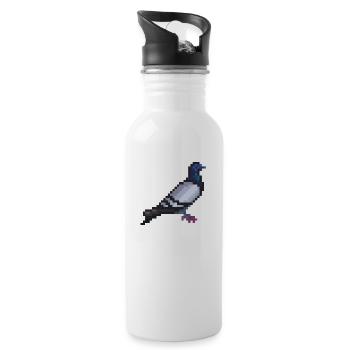 Vogel - Trinkflasche mit integriertem Trinkhalm - Weiß - Rechts