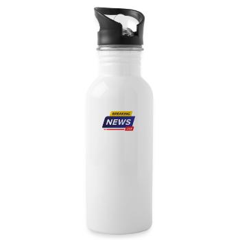 Breaking News - Trinkflasche mit integriertem Trinkhalm - Weiß - Rechts