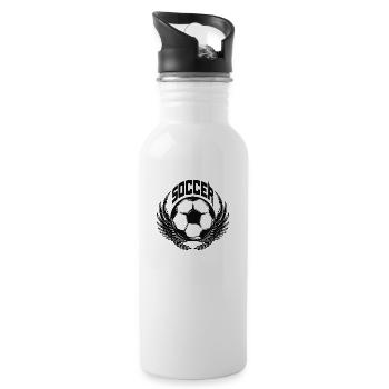 Ballsport - Trinkflasche mit integriertem Trinkhalm - Weiß - Rechts