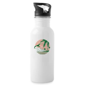 Sommer - Trinkflasche mit integriertem Trinkhalm - Weiß - Rechts