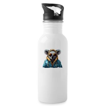 Ours koala de style urbain | Amoureux des koalas - Gourde avec paille intégrée - blanc - Droite