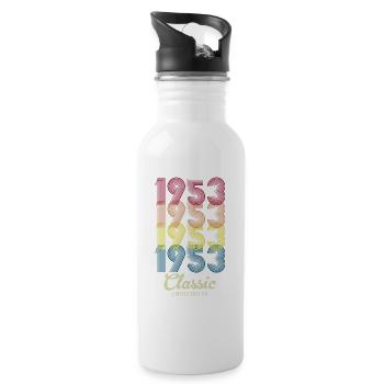 1953 Anniversaire né en 1953 Rétro Vintage - Gourde avec paille intégrée - blanc - Droite