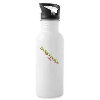 Logo Twillight Design - Trinkflasche mit integriertem Trinkhalm - Weiß - Rechts