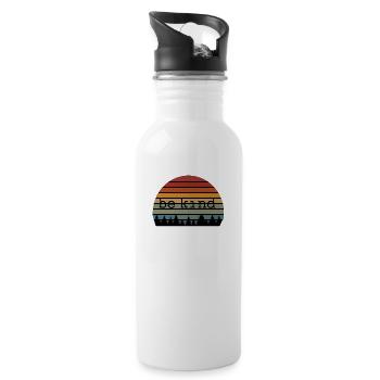 freundlich sein - Trinkflasche mit integriertem Trinkhalm - Weiß - Rechts