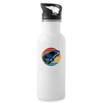 Jdm / Tuning / Turbolader / Felgen / Chiptuning - Trinkflasche mit integriertem Trinkhalm - Weiß - Rechts