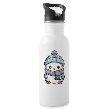 Penguin Winter Comic - Water bottle with straw - white - Right