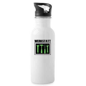 werkzeug werkstatt 02 - Trinkflasche mit integriertem Trinkhalm - Weiß - Rechts