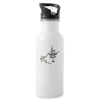 Weihnachtshexe - Trinkflasche mit integriertem Trinkhalm - Weiß - Rechts