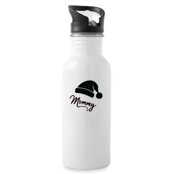"Festive Mommy" - Water bottle with straw - white - Right