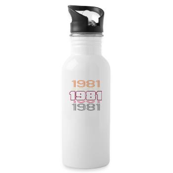 1981 Anniversaire Meilleure Soirée Disco Rétro - Gourde avec paille intégrée - blanc - Droite