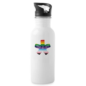blockedTitle - Trinkflasche mit integriertem Trinkhalm - Weiß - Rechts
