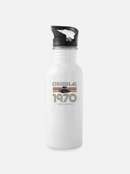 Original 1970 W - Trinkflasche mit integriertem Trinkhalm - Weiß