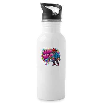 Hip Hop Graffiti - Gourde avec paille intégrée - blanc - Droite