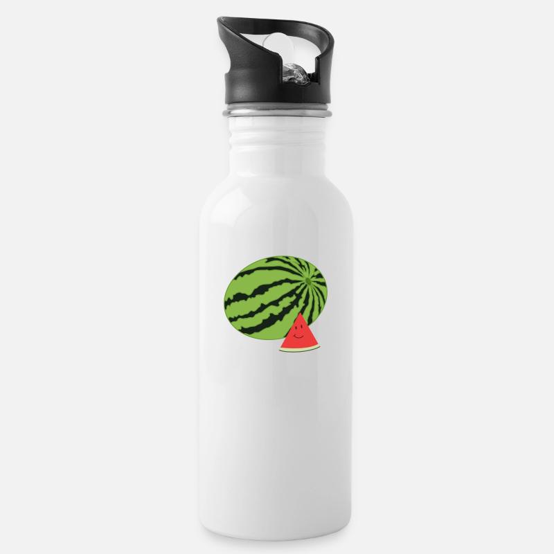 Pastèque heureuse - Gourde avec paille intégrée - blanc
