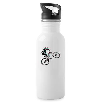 Downhill mountain biking - Water bottle with straw - white - Right