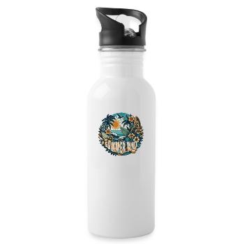 Summer Time - Trinkflasche mit integriertem Trinkhalm - Weiß - Rechts