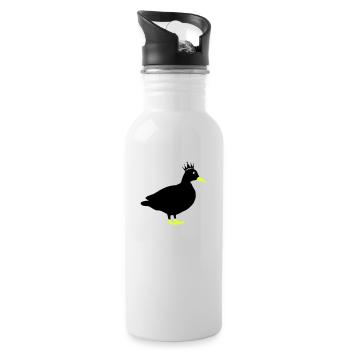 ente comic king - Trinkflasche mit integriertem Trinkhalm - Weiß - Rechts