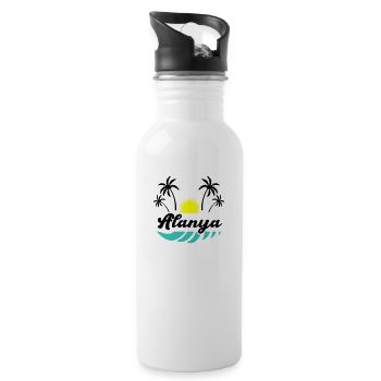 Alanya - Water bottle with straw - white - Right