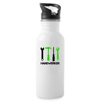 werkzeug symbole - Trinkflasche mit integriertem Trinkhalm - Weiß - Rechts