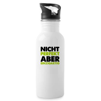 Not perfect but unique - Water bottle with straw - white - Right