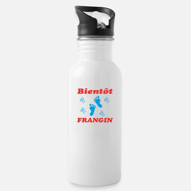 BIENTOT FRANGIN - Gourde avec paille intégrée - blanc