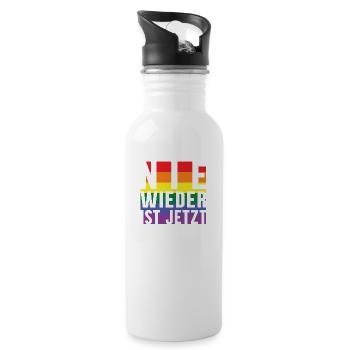 Never again lettering Pride - Water bottle with straw - white - Right