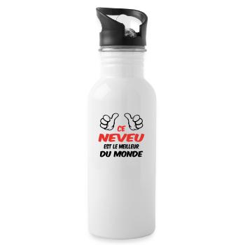 BEST NEPHEW - Water bottle with straw - white - Right
