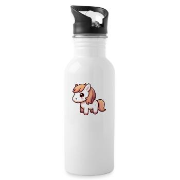 Equestrian pony - Water bottle with straw - white - Right