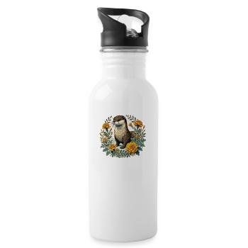 Loutre souci - Gourde avec paille intégrée - blanc - Droite