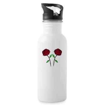 rosen - Trinkflasche mit integriertem Trinkhalm - Weiß - Rechts