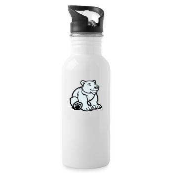 Polar Bear Animal - Water bottle with straw - white - Right